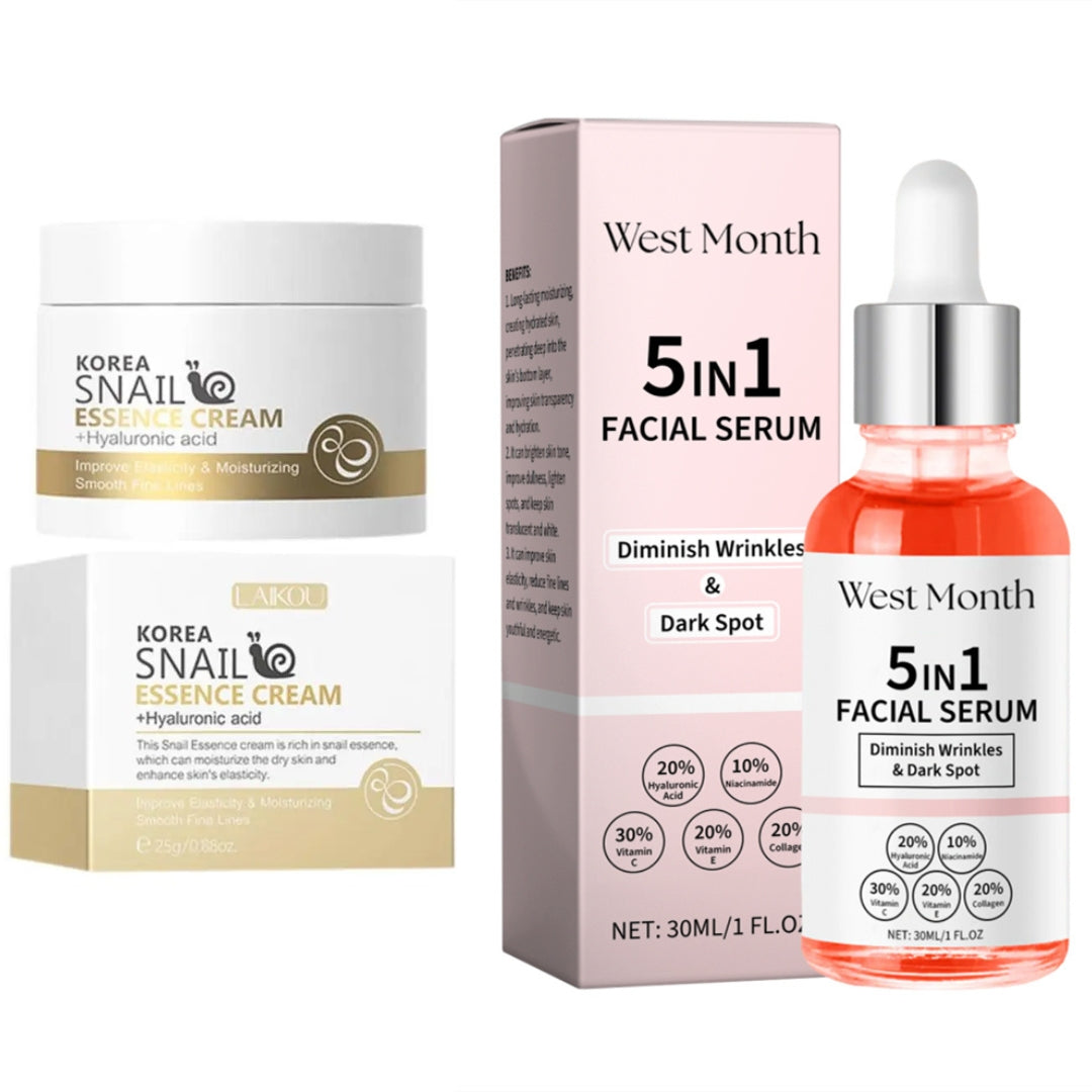 Pack Sérum Hydratant 5-en-1 + Crème Anti Age Escargot